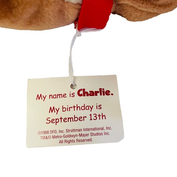 Vintage 1998 Denny's All Dogs Christmas Carol Charlie Plush Toy Collectible - Picture 4 of 4